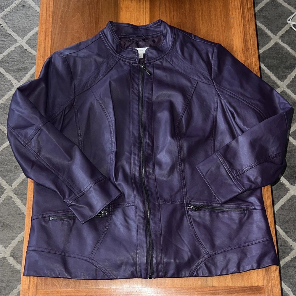 Women’s CJ Banks soft Faux Leather Jacket 1X